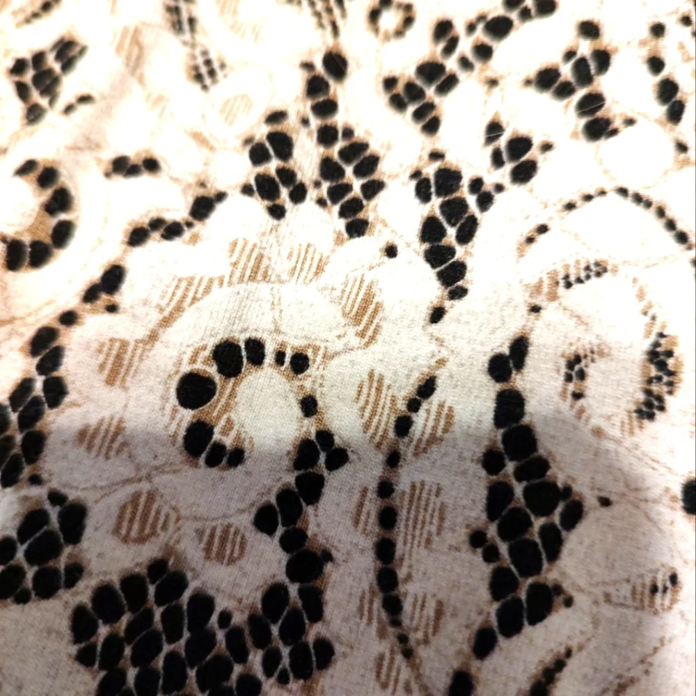 🎀 Superb Chico's Victorian Inspired Black & Ivory Lace Print Pants - S (.5) - Picture 7 of 16